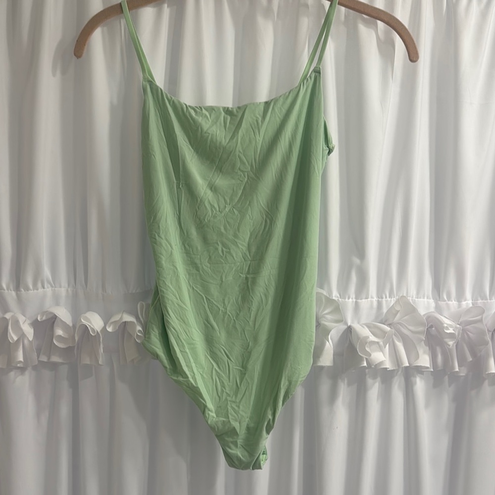 Aerie Green Spaghetti Strap Bodysuit